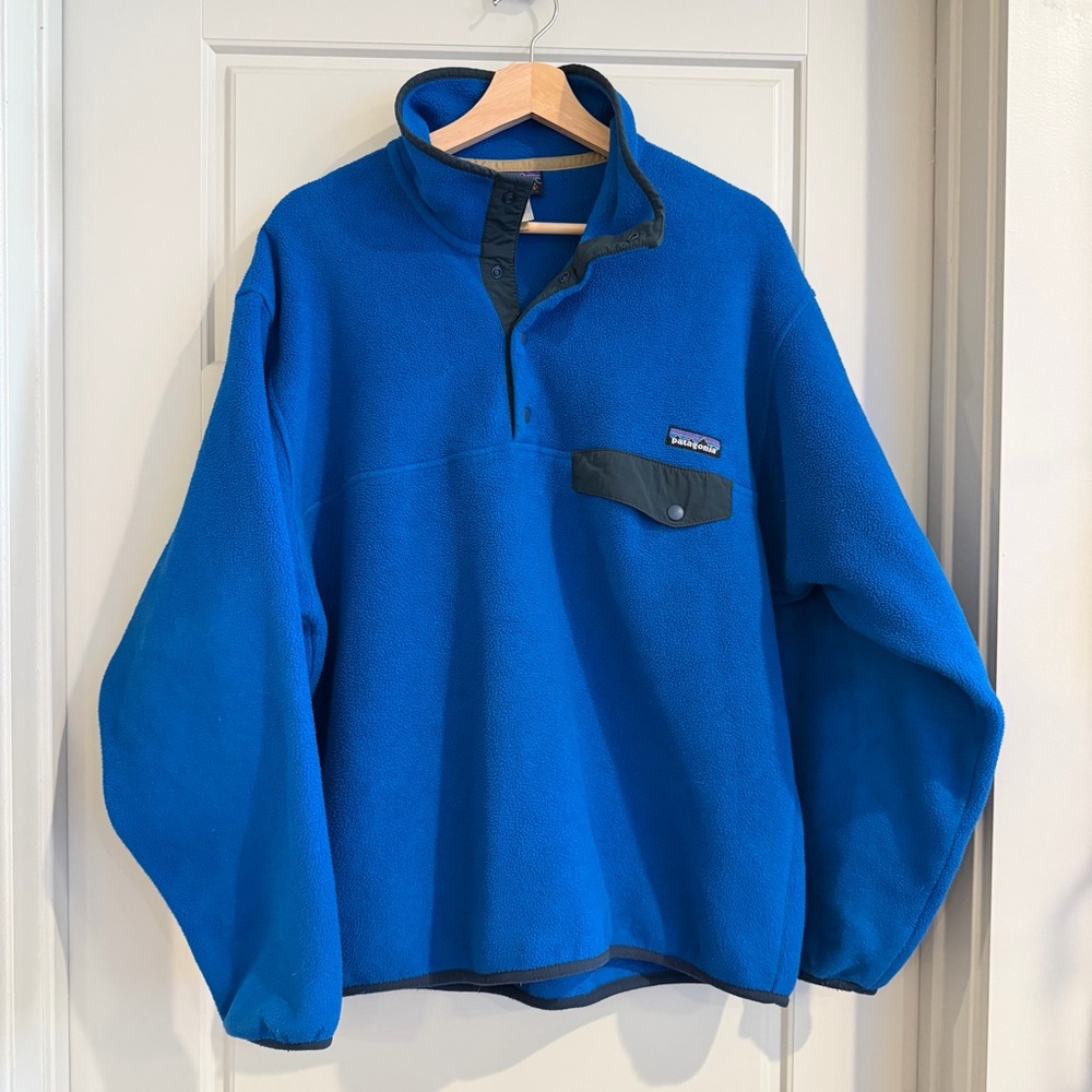 Vintage Patagonia Synchilla Blue Fleece Snap Pullover Size‎ Men’s Medium